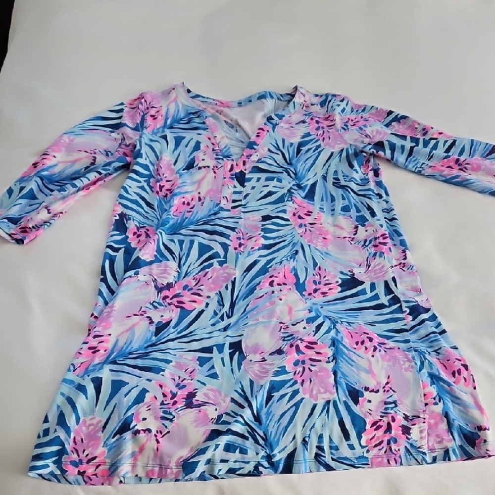 Lilly Pulitzer Blue and Pink Abstract Dress